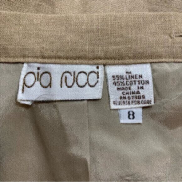 Pia Rucci Women’s Tan Vintage Two Piece Skirt Suit & Blazer Set - Picture 13 of 16